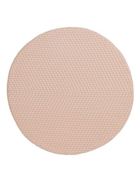 Mesa redonda FANTINE de ratán con acabado beige Ø 81 cm.