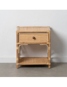 Mesa de cabeceira REXIT em rattan natural 45x 35 cm.