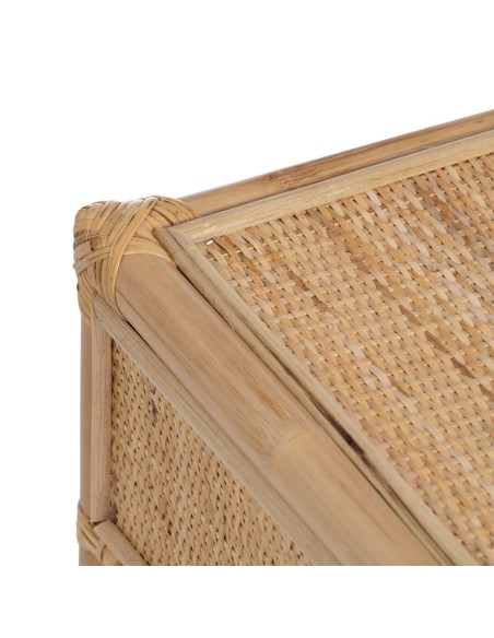 Mesa de cabeceira REXIT em rattan natural 45x 35 cm.