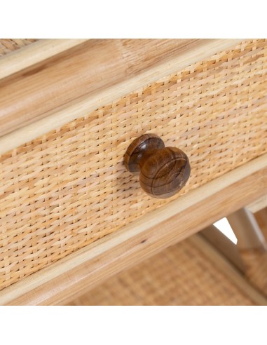 Mesa de cabeceira REXIT em rattan natural 45x...