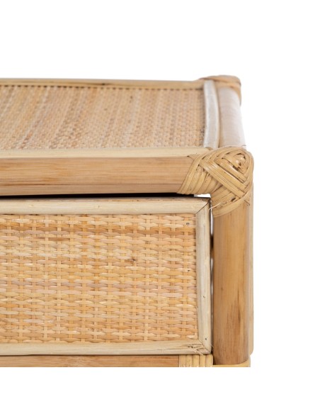 Mesa de cabeceira REXIT em rattan natural 45x 35 cm.
