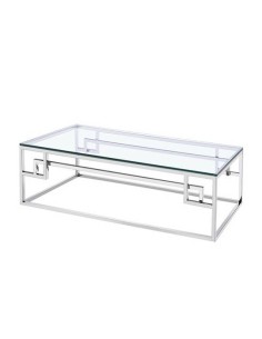 MESA DE CENTRO GEA 120, cristal, acero