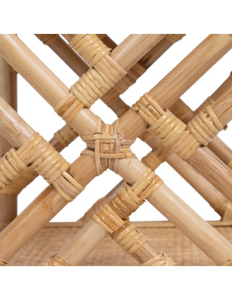 Mesa de cabeceira REXIT em rattan natural 45x 35 cm.