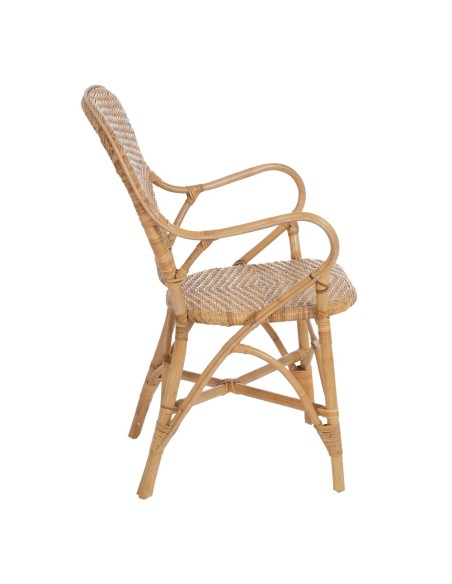 Silla con brazos MIMOSA de ratán natural.