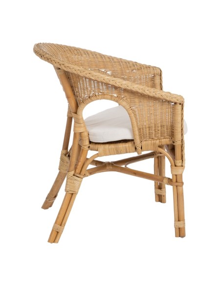 Sillón con brazos MIMOS de ratán natural.