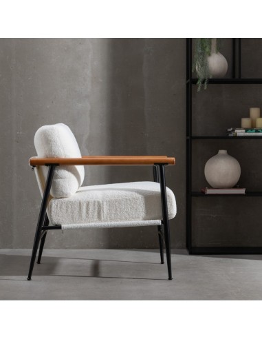 Sillón BRAMANT de madera de caucho y tejido...