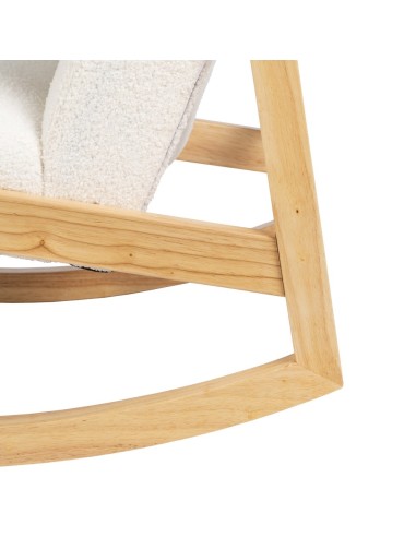 Mecedora MARLINA de madera y tejido blanco.