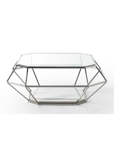 MESA DE CENTRO DE VIDRO DIAMANTE 100, aço