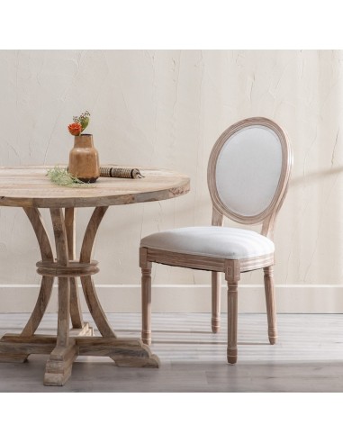 Silla de madera DUQUESA en color beige.