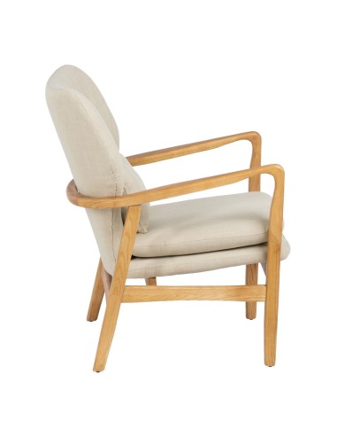 SILLÓN ELFOS BEIGE TEJIDO-MADERA 67 X 73 X 84 CM