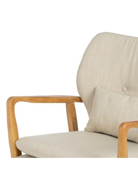 SILLÓN ELFOS BEIGE TEJIDO-MADERA 67 X 73 X 84 CM