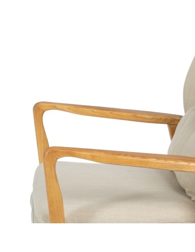 SILLÓN ELFOS BEIGE TEJIDO-MADERA 67 X 73 X 84 CM