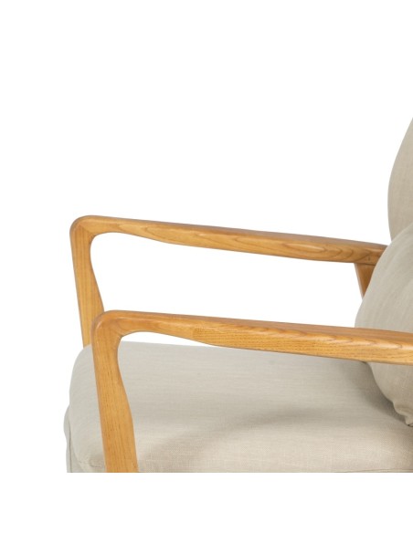 SILLÓN ELFOS BEIGE TEJIDO-MADERA 67 X 73 X 84 CM
