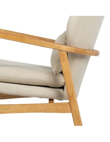 SILLÓN ELFOS BEIGE TEJIDO-MADERA 67 X 73 X 84 CM