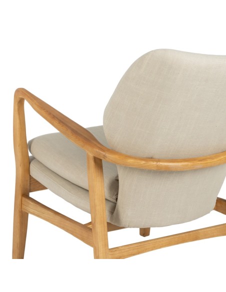 SILLÓN ELFOS BEIGE TEJIDO-MADERA 67 X 73 X 84 CM
