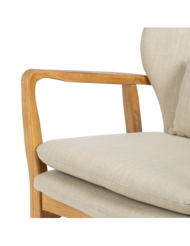 SILLÓN ELFOS BEIGE TEJIDO-MADERA 67 X 73 X 84 CM