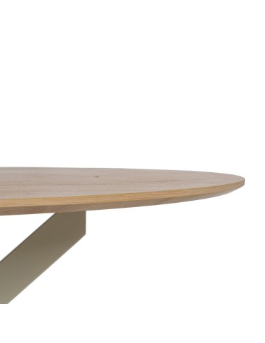 Mesa redonda Marea 120, patas metal crema.