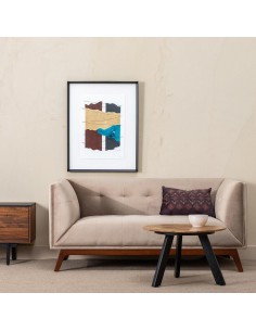 Sofá de design FLOR 2 lugares em veludo bege 156x81x72cm. 2