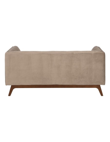 Sofa FLOR 2 plazas de diseño en terciopelo beige 156x81x72cm.