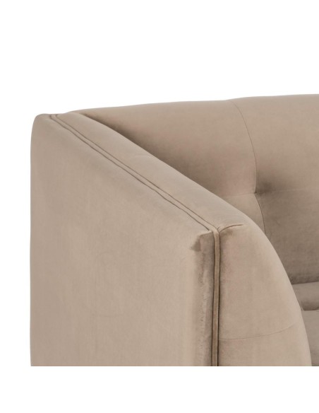 Sofá de design FLOR 2 lugares em veludo bege 156x81x72cm.