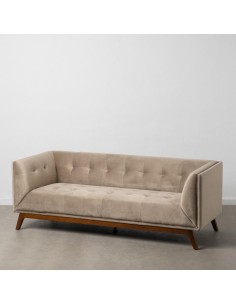 Sofa FLOR 3 plazas de diseño en terciopelo champán...