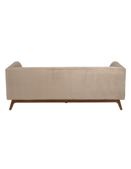 Sofa FLOR 3 plazas de diseño en terciopelo champán 198x81x72cm.