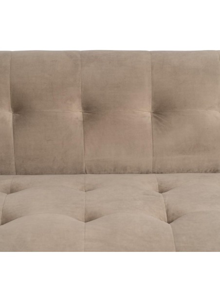 Sofa FLOR 3 plazas de diseño en terciopelo champán 198x81x72cm.