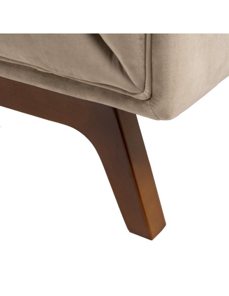 Sofa FLOR 3 plazas de diseño en terciopelo champán 198x81x72cm.