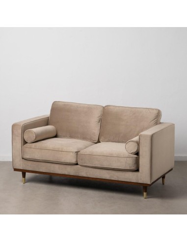 Sofá LEQU 2 plazas en terciopelo champán 172 x 89 x 91cm.