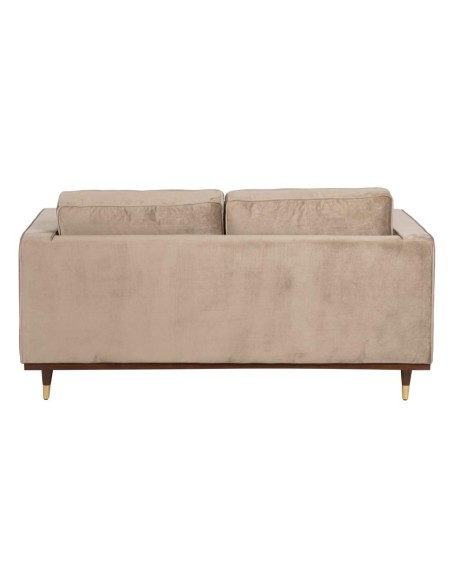Sofá LEQU de 2 lugares em veludo champanhe 172 x 89 x 91cm.
