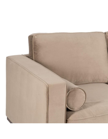 Sofá LEQU de 2 lugares em veludo champanhe 172 x 89 x 91cm.