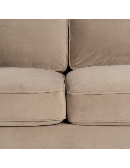 Sofá LEQU de 2 lugares em veludo champanhe 172 x 89 x 91cm.