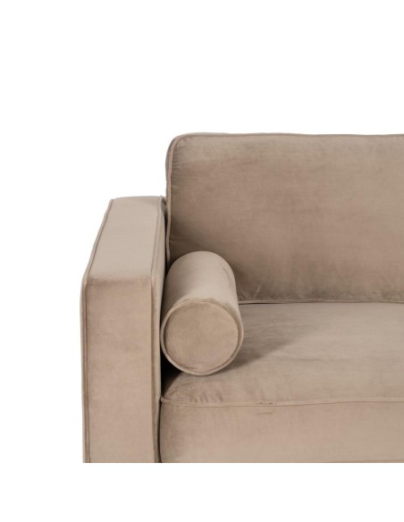 Sofá LEQU de 2 lugares em veludo champanhe 172 x 89 x 91cm.