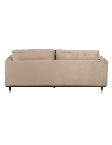 Sofá LEQU 3 plazas en terciopelo champán  215 x 89 x 91cm.