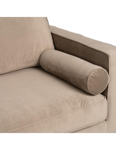 Sofá LEQU 3 plazas en terciopelo champán  215 x 89 x 91cm.