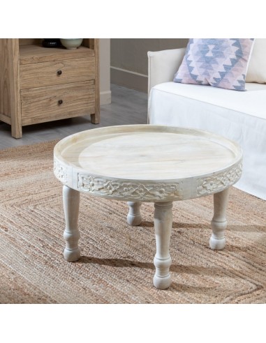 Mesa de centro Lotus Ø 70 cm madera de mango...