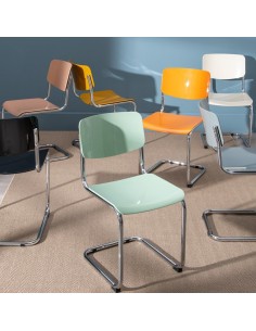 Silla SLASH blanco roto en metal/ABS 43,50 x 50 x 83 cm. 2