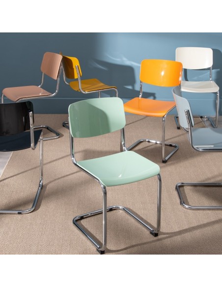 Silla SLASH blanco roto en metal/ABS 43,50 x 50 x 83 cm.