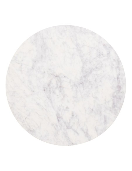 Conjunto Yoana de 2 mesas laterais em madeira de mangueira e mármore branco/preto Ø 60 cm / Ø 75 cm.