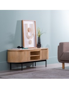 Mueble de tv LICIA, 2 puertas de madera de mango y metal... 2