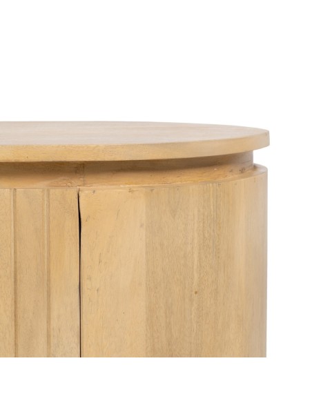 Mueble de tv LICIA, 2 puertas de madera de mango y metal pintado negro 140 x 40 x 48 cm.