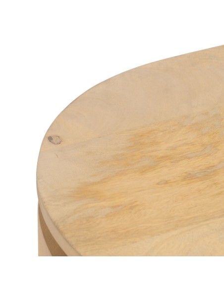 Aparador LICIA com 2 portas em madeira maciça de mangueira e metal pintado de preto 140 x 40 cm.