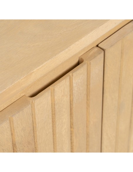 Aparador LICIA 2 puertas de madera maciza de mango y metal pintado negro 140 x 40 cm.