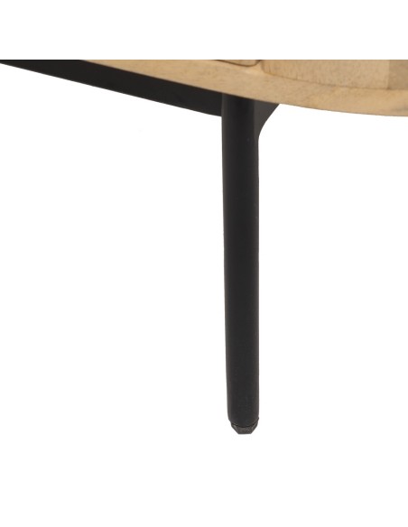 Aparador LICIA 2 puertas de madera maciza de mango y metal pintado negro 140 x 40 cm.