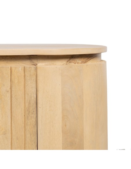 Aparador LICIA 4 puertas de madera maciza de mango y metal pintado negro 170 x 40 cm.