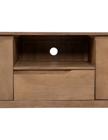 Móvel TV ALGUEMA com 2 portas e 1 gaveta em madeira de mangueira natural 150 x 40 x 60 cm.