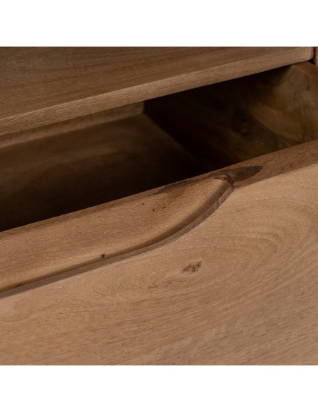 Móvel TV ALGUEMA com 2 portas e 1 gaveta em madeira de mangueira natural 150 x 40 x 60 cm.