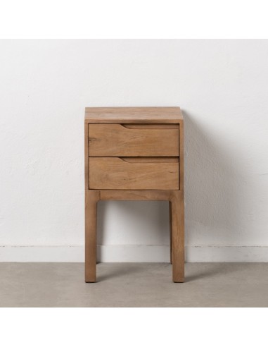 Mesa de cabeceira VEDRANA 2 gavetas em madeira de mangueira 40 x 65 cm.