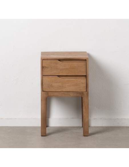 Mesita de noche VEDRANA 2 cajones de madera de mango 40 x 65 cm.
