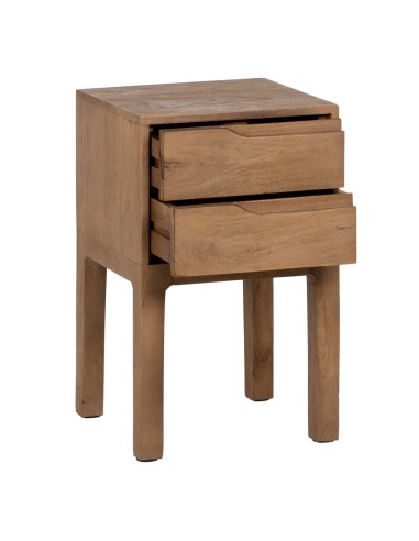 Mesita de noche VEDRANA 2 cajones de madera de...